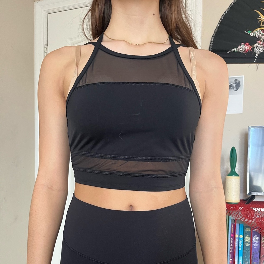 black mesh sports bra/athletic top